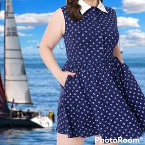 NWT unique vintage anchor print dress